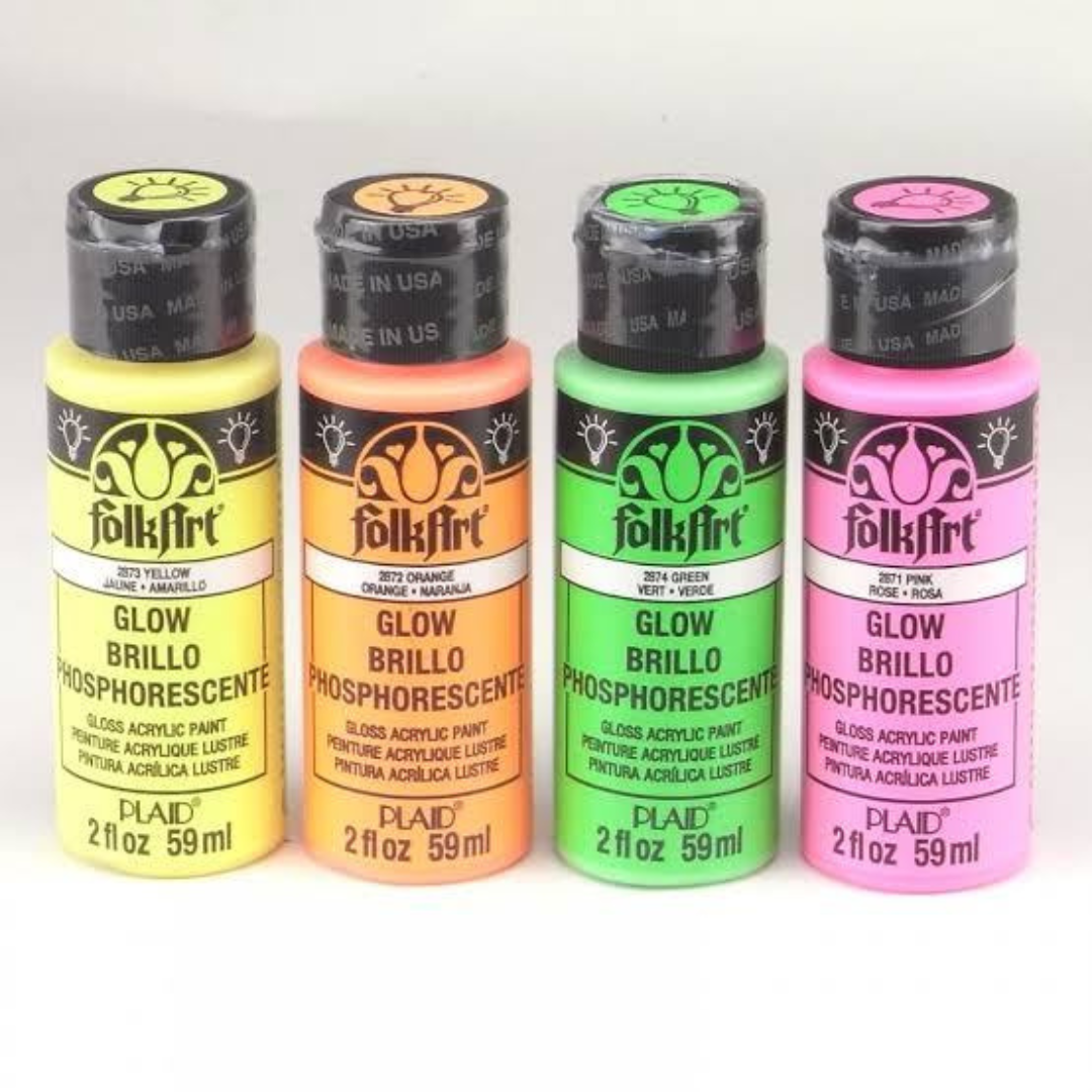 Folk Art Acyrlics Glow in the Dark Single Colors Available